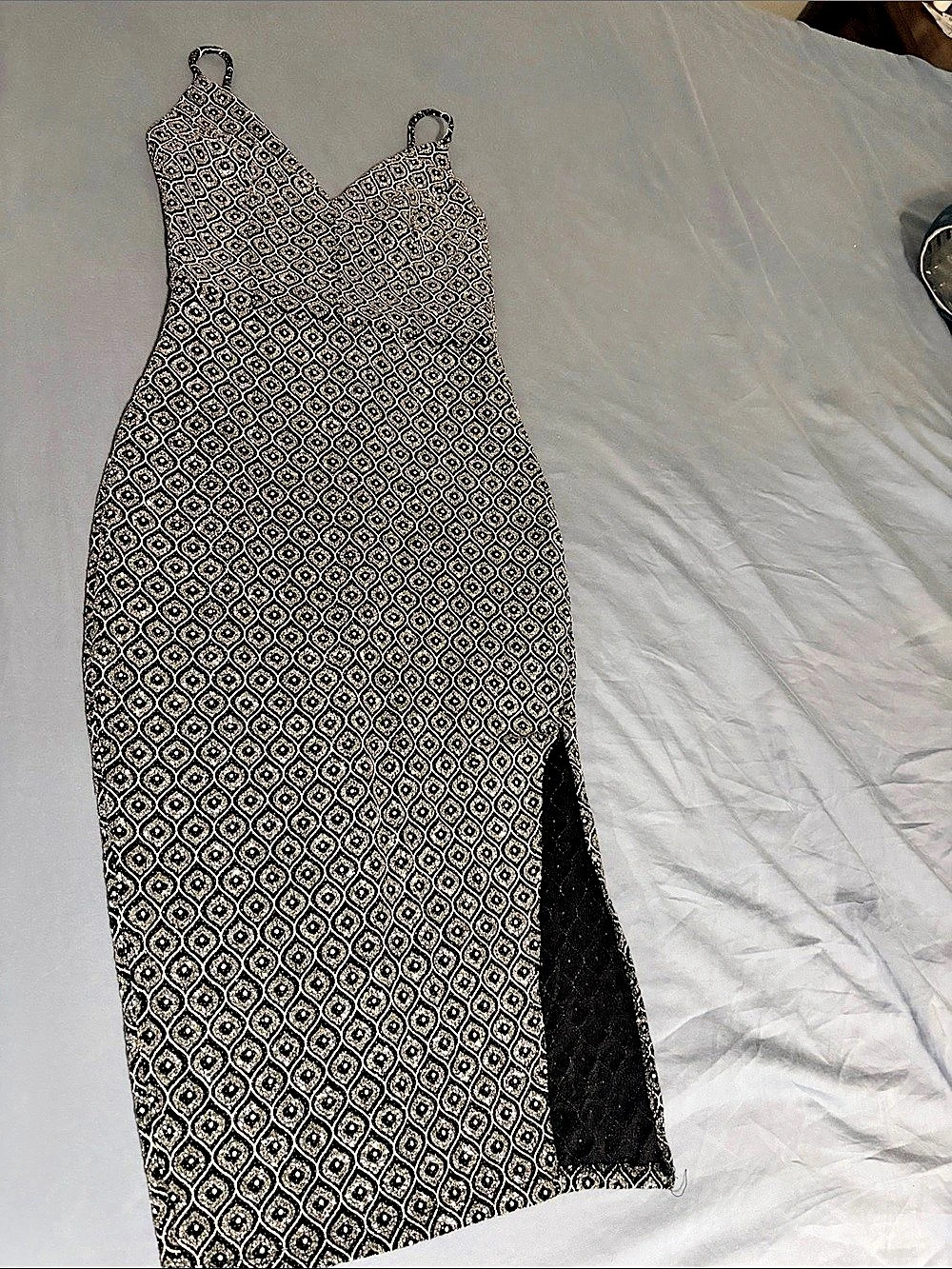 Geometric Midi Dress in Black & White Like New